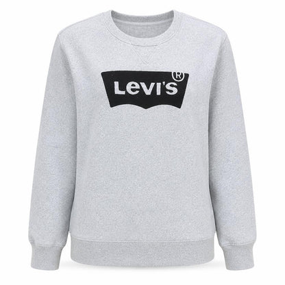 Levi's Women Grey Logo Crew Neck Pullover Sweatshirt Size S