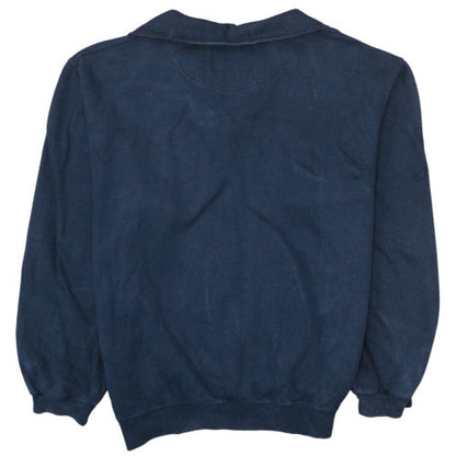 Champion Men's Blue 1/4 Zip Embroidered Logo Fleece Sweatshirt M
