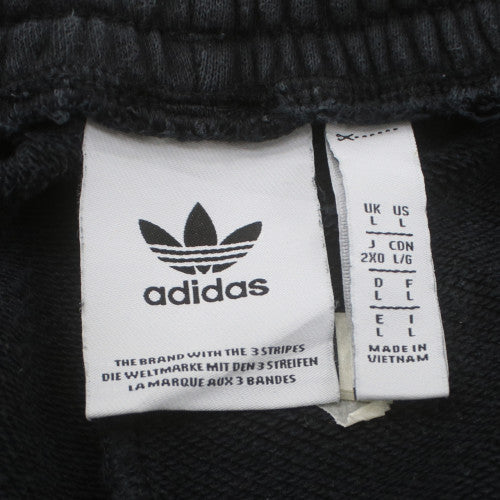 Adidas Mens Black L Jogger Sweatpants with White Stripes