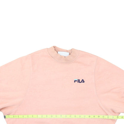 Fila Womens Pink Pullover Sweatshirt Medium Cotton Blend Crew Neck