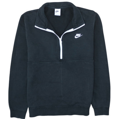 Nike Women’s Black 1/2 Zip Fleece Sweatshirt L Relaxed Fit Pullover
