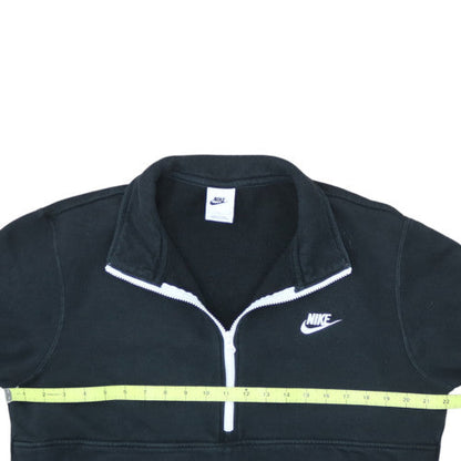 Nike Women’s Black 1/2 Zip Fleece Sweatshirt L Relaxed Fit Pullover