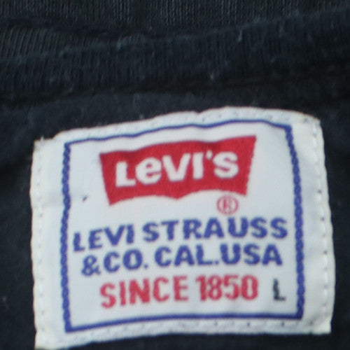 Levi's Men's Black Crew Neck Cotton Pullover Sweatshirt L