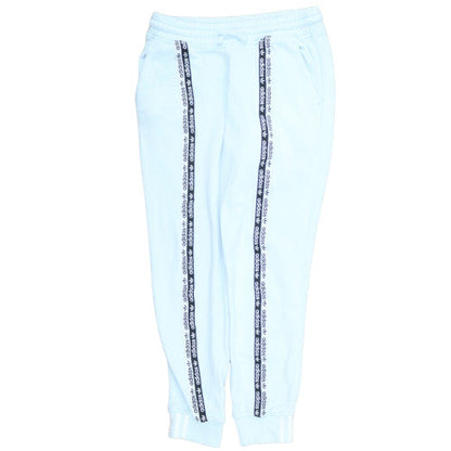 adidas Womens Blue Jogger Trousers Size 14 Logo Stripe Cuffed Track Pants