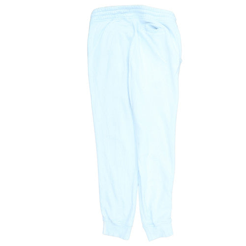 adidas Womens Blue Jogger Trousers Size 14 Logo Stripe Cuffed Track Pants