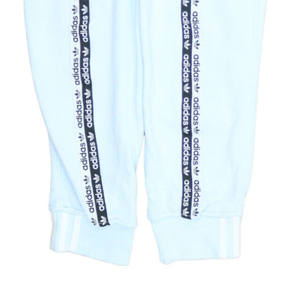 adidas Womens Blue Jogger Trousers Size 14 Logo Stripe Cuffed Track Pants