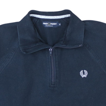 Fred Perry Men’s Blue 1/4 Zip Sweatshirt M Cotton Blend