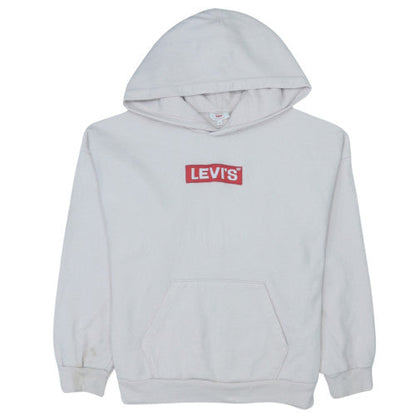 Levi's Women White Small Pullover Hoodie with Logo Front