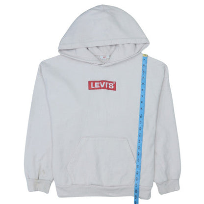 Levi's Women White Small Pullover Hoodie with Logo Front