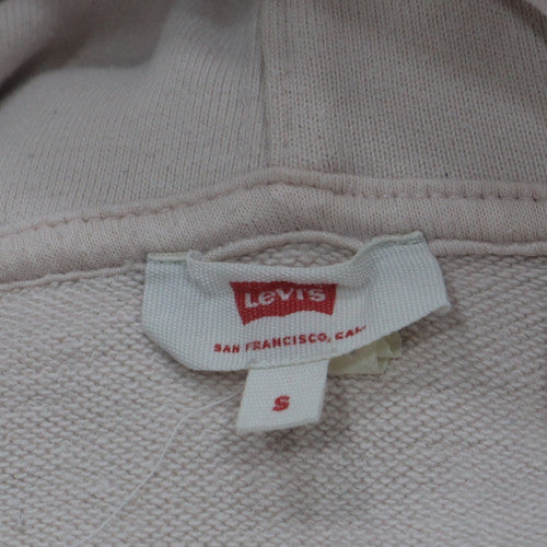 Levi's Women White Small Pullover Hoodie with Logo Front