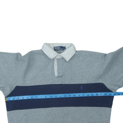 Polo Ralph Lauren Men's Grey Long Sleeve Rugby Polo Size S