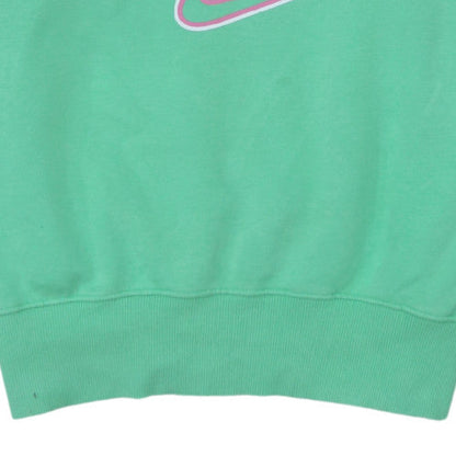 Nike Womens Green Small Pullover Sweatshirt Crew Neck Logo Print