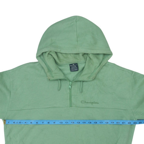 Champion Womens Green 1/4 Zip Hooded Pullover Sweatshirt Medium