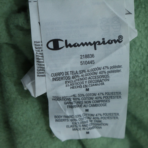Champion Womens Green 1/4 Zip Hooded Pullover Sweatshirt Medium