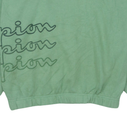 Champion Womens Green 1/4 Zip Hooded Pullover Sweatshirt Medium