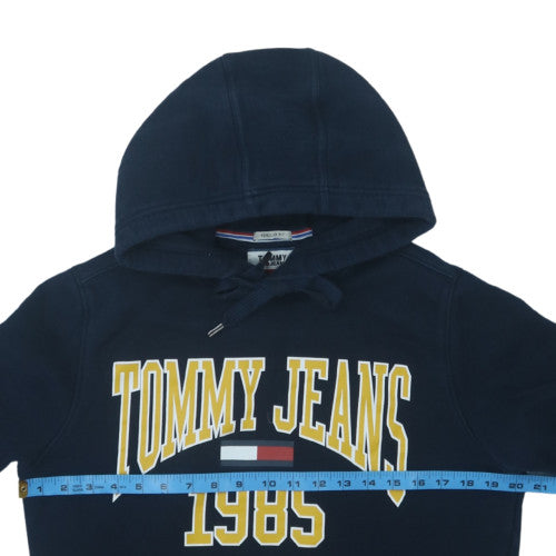 Tommy Jeans Men's Blue Pullover Hoodie M Regular Fit Logo 1985