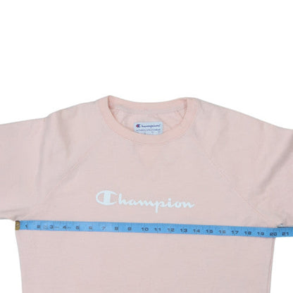 Champion Womens Pink Crew Neck Pullover Sweatshirt Size M