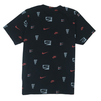 Nike Men's Black Graphic Print Logo Crew Neck T-Shirt Size M