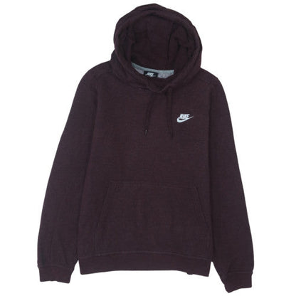 Nike Womens Burgundy Pullover Hoodie L Fleece Cotton Blend
