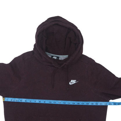 Nike Womens Burgundy Pullover Hoodie L Fleece Cotton Blend