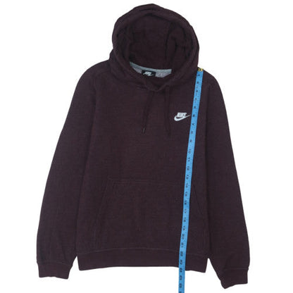 Nike Womens Burgundy Pullover Hoodie L Fleece Cotton Blend