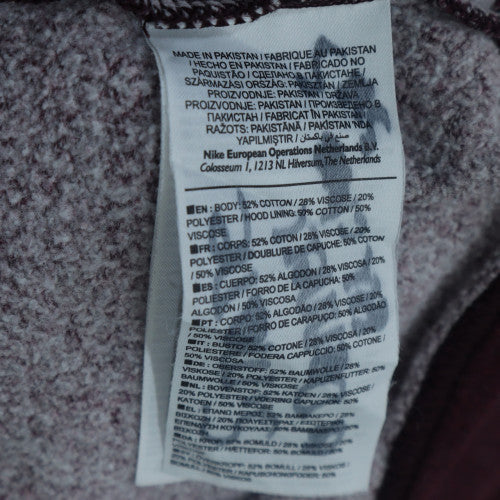 Nike Womens Burgundy Pullover Hoodie L Fleece Cotton Blend