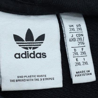 Adidas Men's Black 2XL Pullover Hoodie with Logo and Pockets