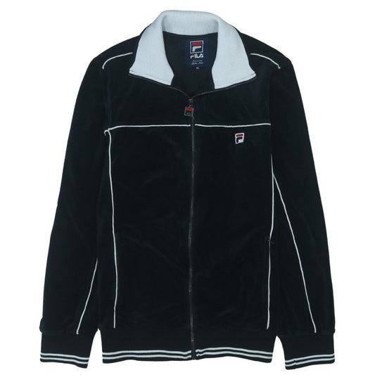 Fila Men's Black XL Velour Track Jacket Full Zip Retro Sportswear