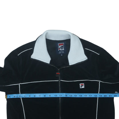 Fila Men's Black XL Velour Track Jacket Full Zip Retro Sportswear