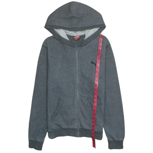 Puma Men's Grey Full Zip Hoodie M Classic Logo Style