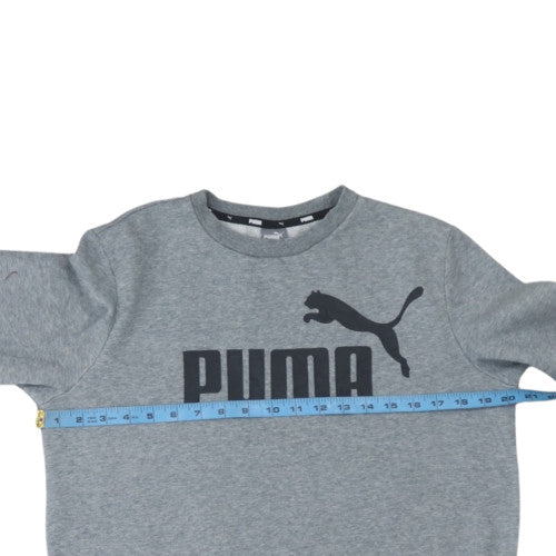 Puma Boys Grey 15-16 Years Pullover Fleece Sweatshirt with Logo