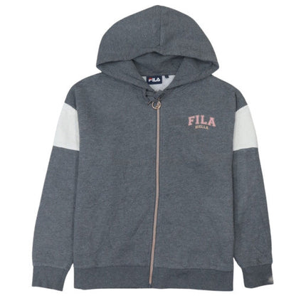 FILA Women's Grey Full Zip Hoodie Sweatshirt Size L
