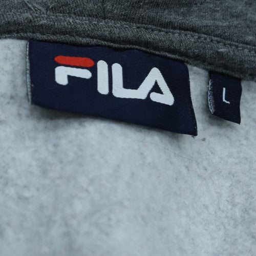 FILA Women's Grey Full Zip Hoodie Sweatshirt Size L