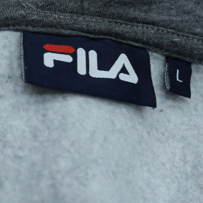 FILA Women's Grey Full Zip Hoodie Sweatshirt Size L