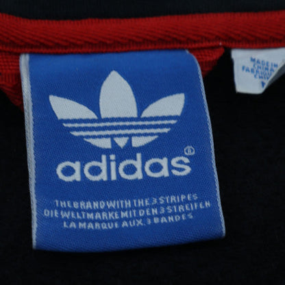Adidas Mens Black Medium Track Jacket Zip Front Logo Cotton Blend