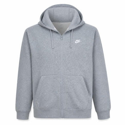 Nike Men's Grey Full Zip Hoodie 2XL Regular Fit Sportswear