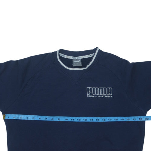 Puma Men's Blue Pullover Sweatshirt Size M Crew Neck Sports Style