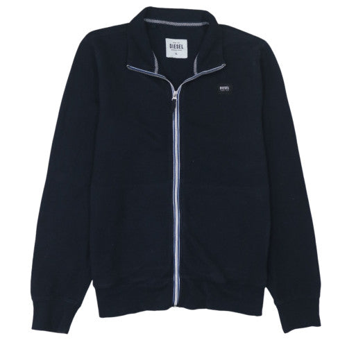 Diesel Men's Black XL Full Zip Track Jacket - Cotton Blend