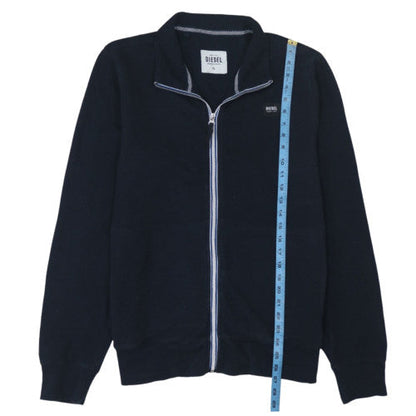 Diesel Men's Black XL Full Zip Track Jacket - Cotton Blend