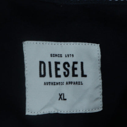 Diesel Men's Black XL Full Zip Track Jacket - Cotton Blend