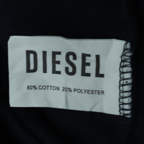 Diesel Men's Black XL Full Zip Track Jacket - Cotton Blend