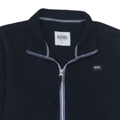Diesel Men's Black XL Full Zip Track Jacket - Cotton Blend