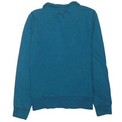 Puma Women Blue Full Zip Track Jacket Size 14 Cotton Blend