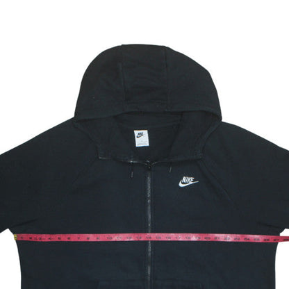 Nike Womens Black 2XL Full Zip Hoodie Sweatshirt with Logo
