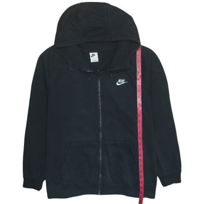 Nike Womens Black 2XL Full Zip Hoodie Sweatshirt with Logo
