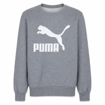 Puma Men Grey Small Crew Neck Pullover Sweatshirt