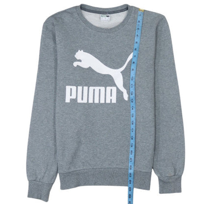 Puma Men Grey Small Crew Neck Pullover Sweatshirt