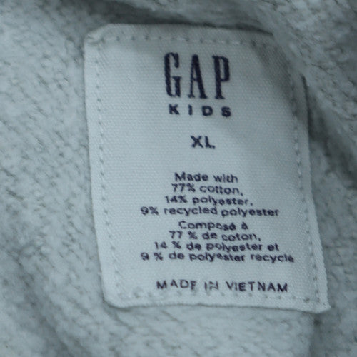 GAP Boys Grey Pullover Hoodie XL 12-13 Years Fleece Logo Sweatshirt