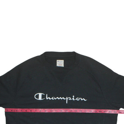 Champion Men's Black Medium Crew Neck Pullover Sweatshirt