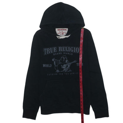 True Religion Men's Black Pullover Hoodie S Graphic Print Music